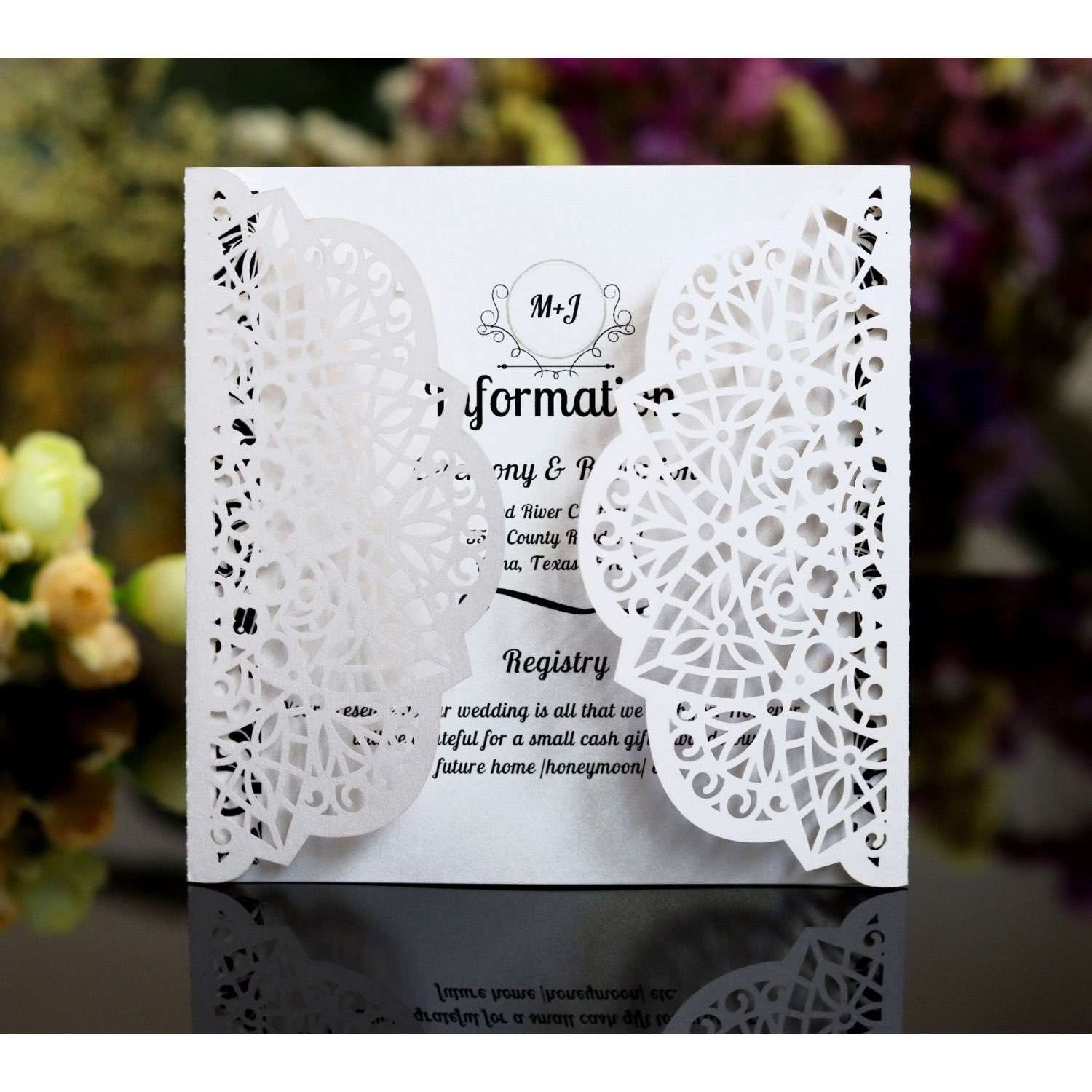 Invitation Holder Laser Cut Invitation Card Wedding Decoration Beautiful Card